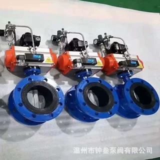 气控带手动蝶阀 气动调节蝶阀 D641J-10P气动法兰式软密封蝶阀