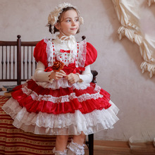 女童刺绣毛衣裙秋冬季儿童仙气蓬蓬裙蛋糕裙生日礼服裙公主连衣裙