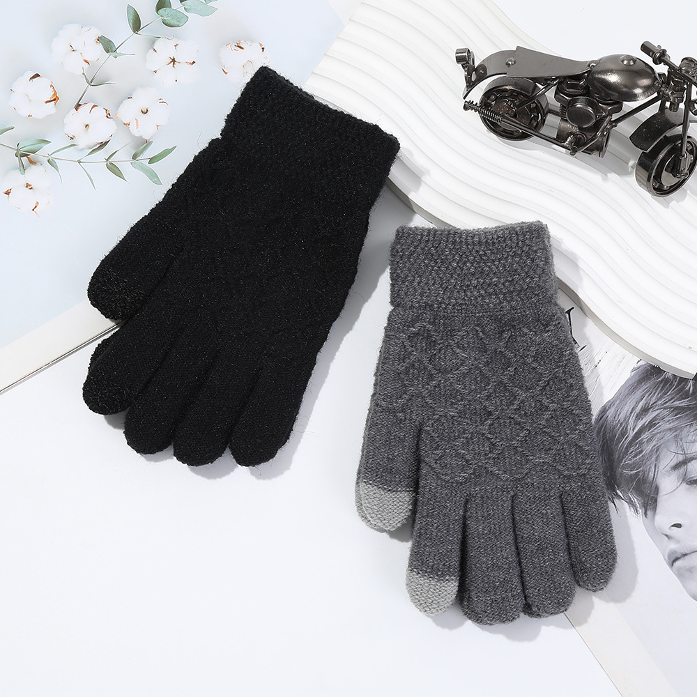 winter keep warm knitted travel gloves