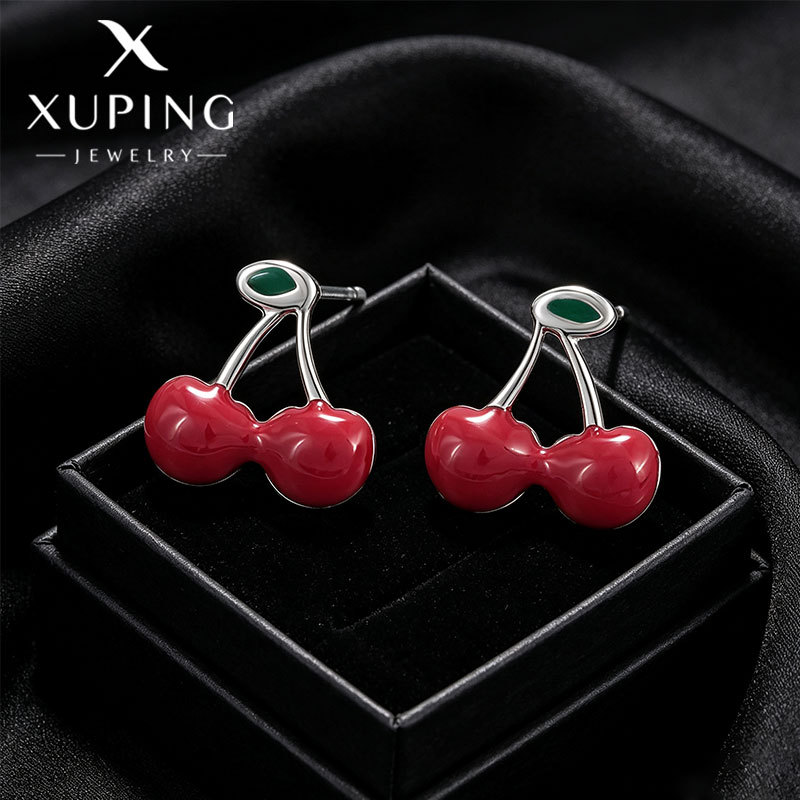 Aretes Broquel de Cereza en Acero Inoxidable 304 Galvanizado para Mujer image 7