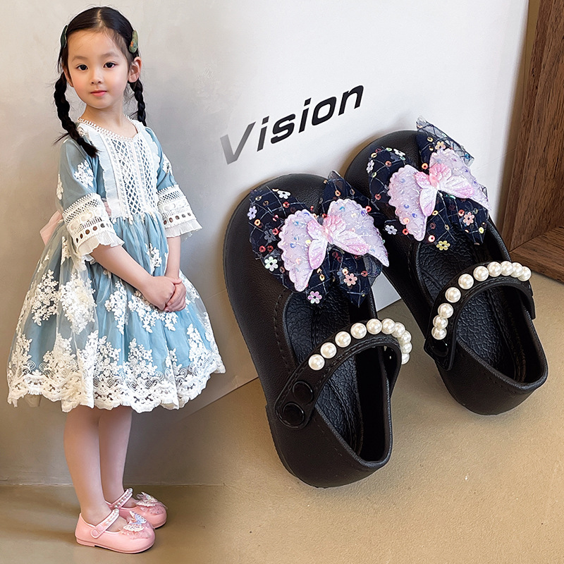Sandalias de Princesa con Puntera Cerrada para Niñas de EVA Con Lazo y Cierre de Velcro para Playa y Uso Diario image 3