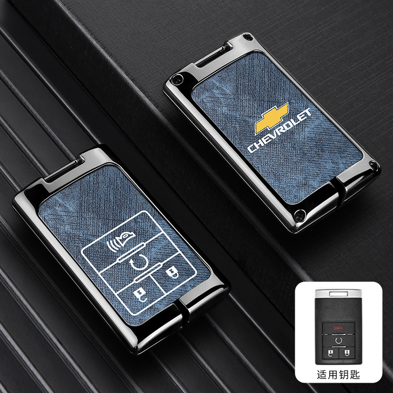 모델 D 4버튼 리턴 - 데님 패턴 [건쉘 블루 가죽] 싱글 쉘