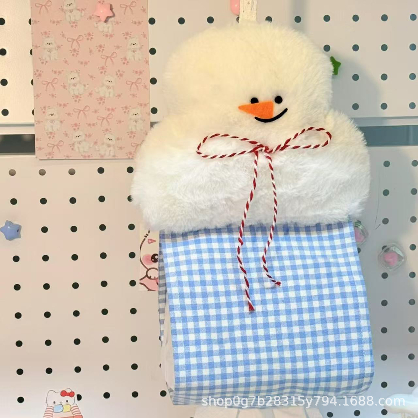 卡通雪人毛绒抽纸袋壁挂式纸巾盒抽纸袋客厅高颜值创意可爱卧室