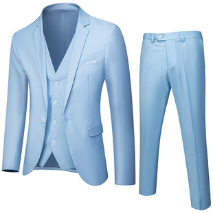 Men's Suit Two-Piece Korean Style Slim Suit Men's Business Professional Formal Wear Groomsmen and Groom Wedding Dress