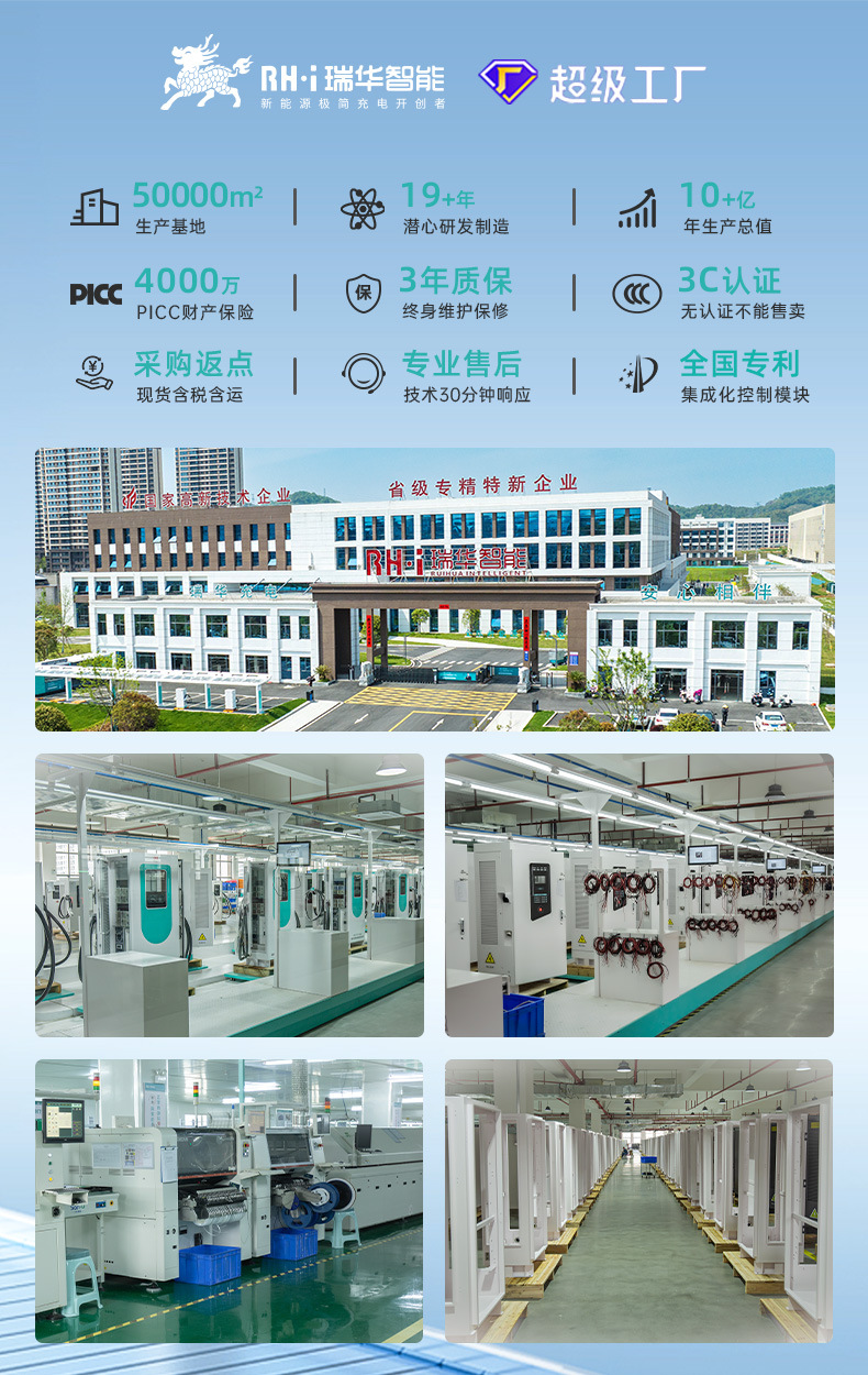 Ruihua Hurricane Horse Electric Vehicle Charging Station 7Kw Kilowatt New Energy Charging Station with Card and Qr Code Payment 4g for Home and Commercial Use 32A