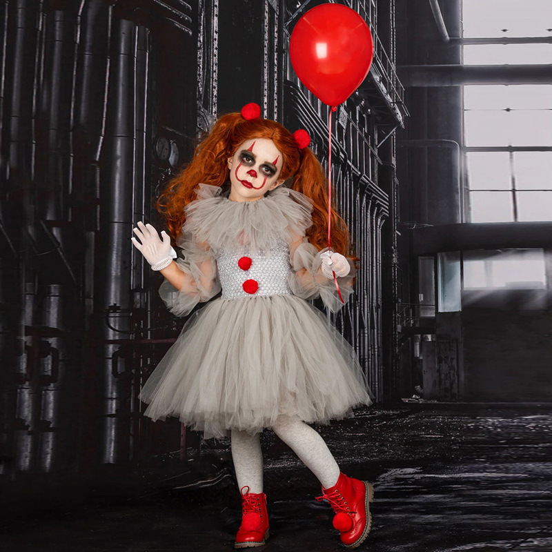 2025 Clown Suit Children's Mesh Princess Dress Girls Dress Suit Christmas Halloween Performance Costume 2025 Clown Suit Children's Mesh Princess Dress Girls Dress Suit Christmas Halloween Performance Costume