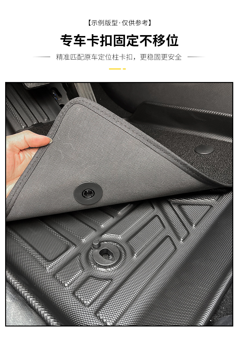 Suitable for 2026 Mitsubishi Xforce Five-Seater Car Floor Mats, Tpe Odor-Free Trunk Mat, Carbon Fiber Pattern, Wear-Resistant