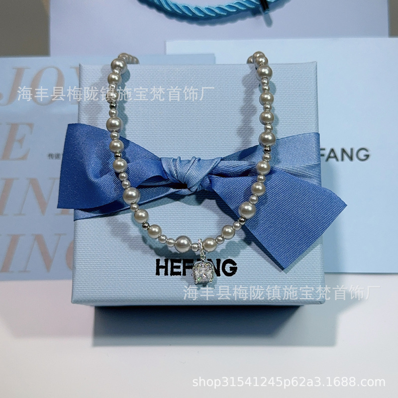 [new Product] HEFANG He Fang Bubble Sugar Cube Necklace Original Design Light Luxury Elegant Simple Birthday Gift Wholesale for Women