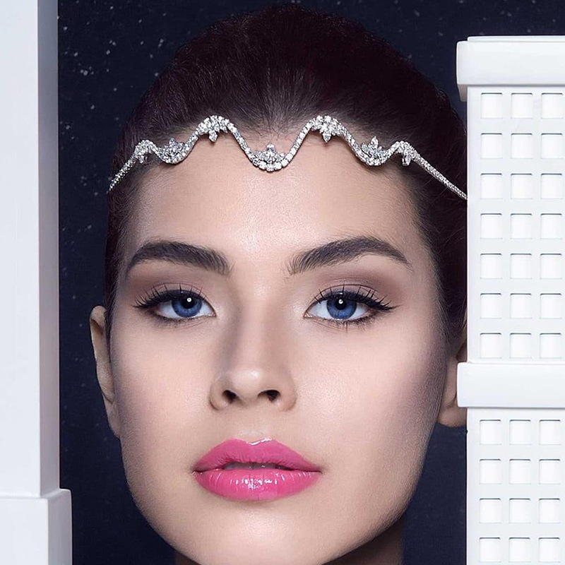 accessori di vendita caldi per le donne, copricapo di lusso con onde di zirconi, accessori per capelli da sposa alla moda, copricapo_voghion.com