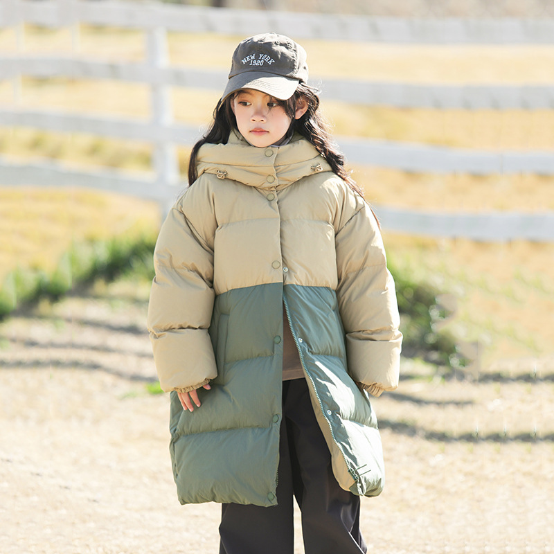 Girls' down jacket, mid-length, 2024 winter new style, 90% down, parent-child outfit, children's down jacket, boys' coat 23264