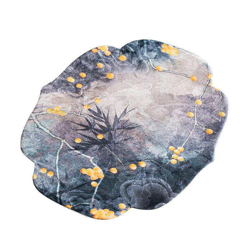 Nube hilo Begonia loquat estera de té nuevo chino Zen vintage corredor de mesa de té de tela estera de aislamiento bandeja de té ceremonia del té Accesorios
