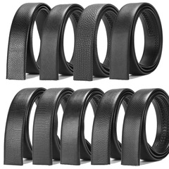 Men's 3.5CM microfiber leather imitation leather belt body men's belt automatic buckle headless cowhide belt manufacturer wholesale