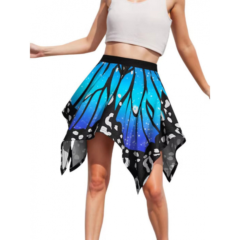 Cross-Border Women's Carnival Festival Butterfly Dress, Festive Atmosphere Butterfly Short Dress