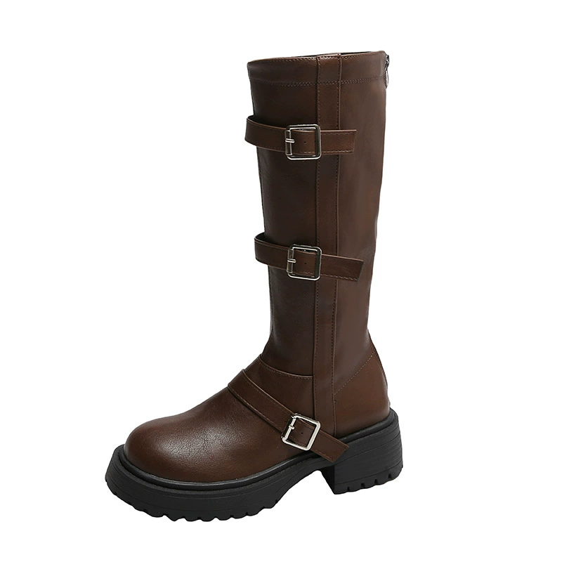 Summer high boots English style platform, British style, fitted