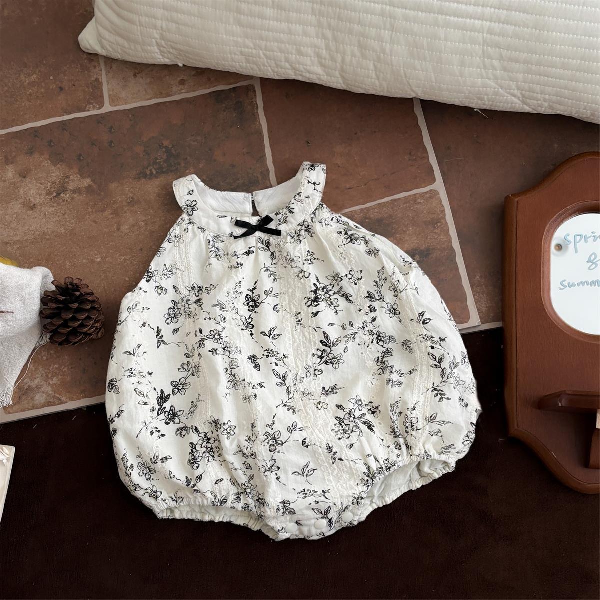 Youhe ropa para niños nuevo estilo de verano chino, mamelucos de tirantes de tinta ligera de algodón puro, ropa de pedo para bebés de estilo chino