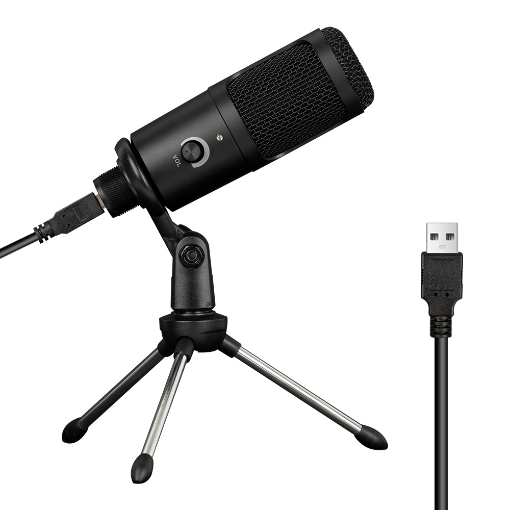 USB 데스크탑 컴퓨터 마이크 게임용 음성 마이크 휴대폰 녹음 콘덴서 마이크 노이즈 감소 라이브 방송 전용 무선 마이크