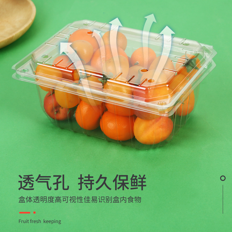 Manufacturer direct sales thickened transparent plastic fruit box strawberry food fruit box roast duck packing box with lid
