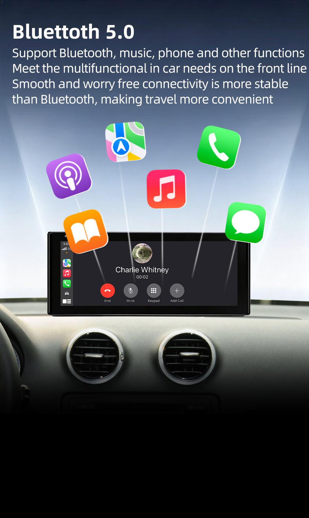 Car-mounted central control large screen suitable for Audi A3 8V 2013-2018, Android navigation, Bluetooth, wireless Carplay