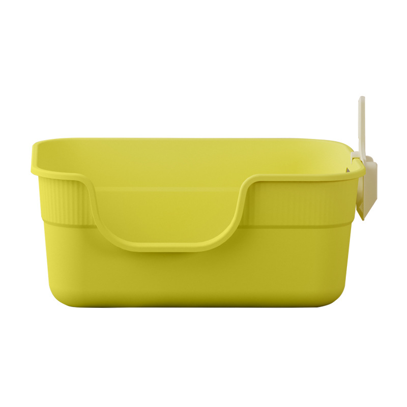 La caja de arena para gatos de gran tamaño es semicerrada, a prueba de salpicaduras externas, fácil de limpiar, inodoro para gatos, lavabo integrado para heces para gatos con pala, fábrica al por mayor