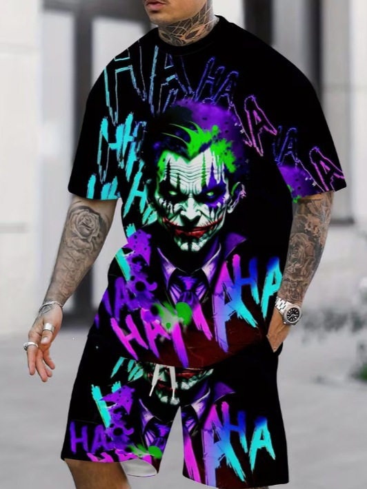 Men's Clothing Men's Casual Summer Set Breathable Cotton T-Shirt And Shorts Two-Piece Outfit_viptrois.com