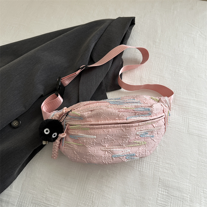 Bolso de moda coreano de 2024 verano nuevo bolso de tela casual bolso de mochila estética personalidad bolso de teléfono móvil bolso de viaje