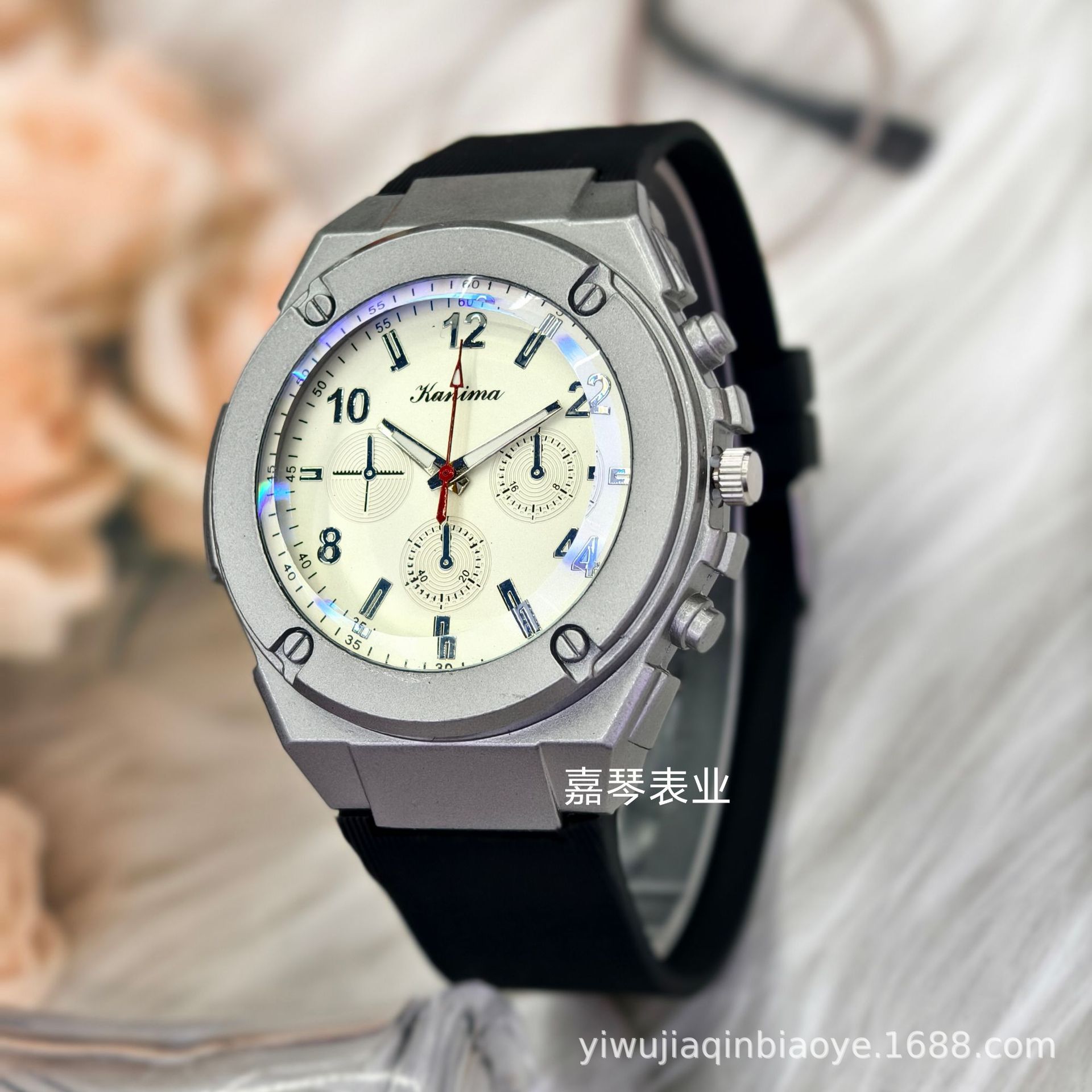 Metal Royal Quartz Fashion Watch Cross-border Foreign Trade Men's Watch Silicone Band Watch Personalized Digital Men's Watch