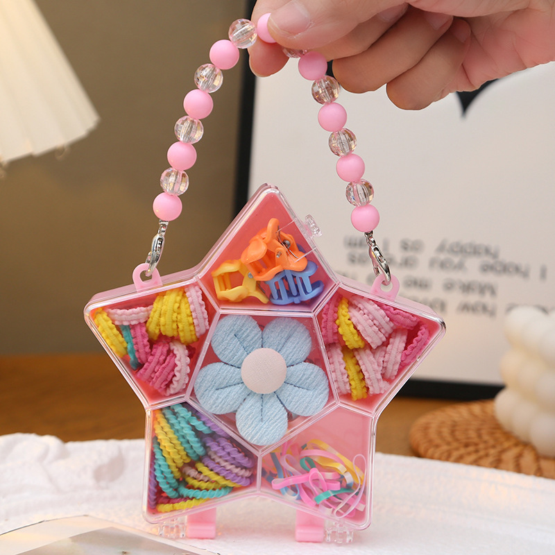 Nuevo niño pequeño princesa bolso anillo de cabello para chicas fresco dulce macarón cabello bonito conjunto de adornamiento para el cabello correa