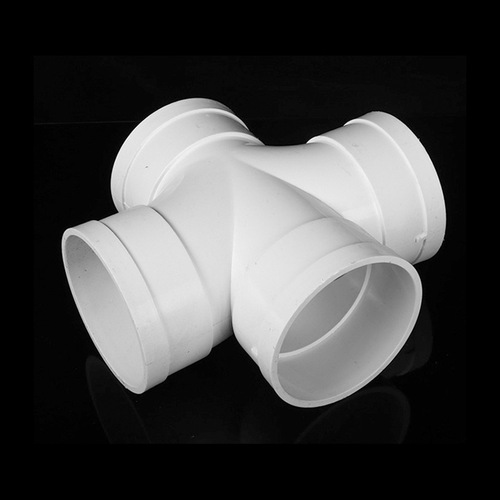 PVC four-way joint PVC flat four-way drainage pipe sewer pipe adhesive fitting diameter reducer flat cross joint