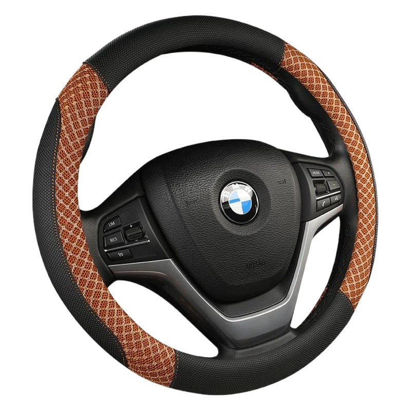 Трансграничный кожаный чехол на руль Amazon с новой прострочкой Four Seasons, Автомобильный руль, нескользящий, дышащий, без внутреннего кольца
