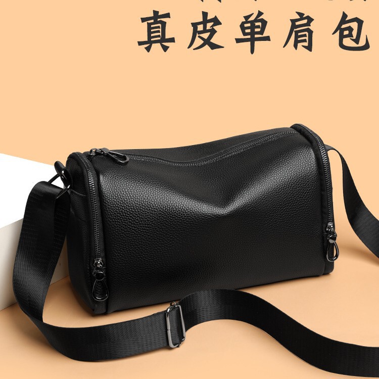 New Cross-Border Men's and Women's Trendy Crossbody Bag Genuine Leather Fashion Casual Shoulder Bag First Layer Cowhide Business Travel Bag