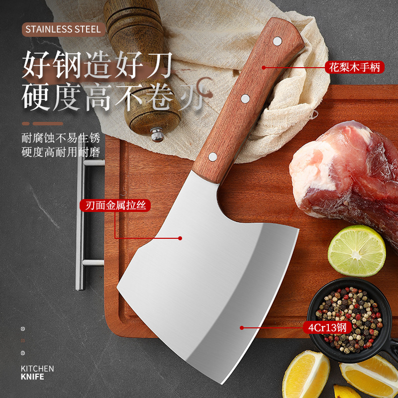 Bone-cutting axe hammered bone-slicing knife chopping axe butcher selling meat cutting bones knife chef heavier axe sharp durable