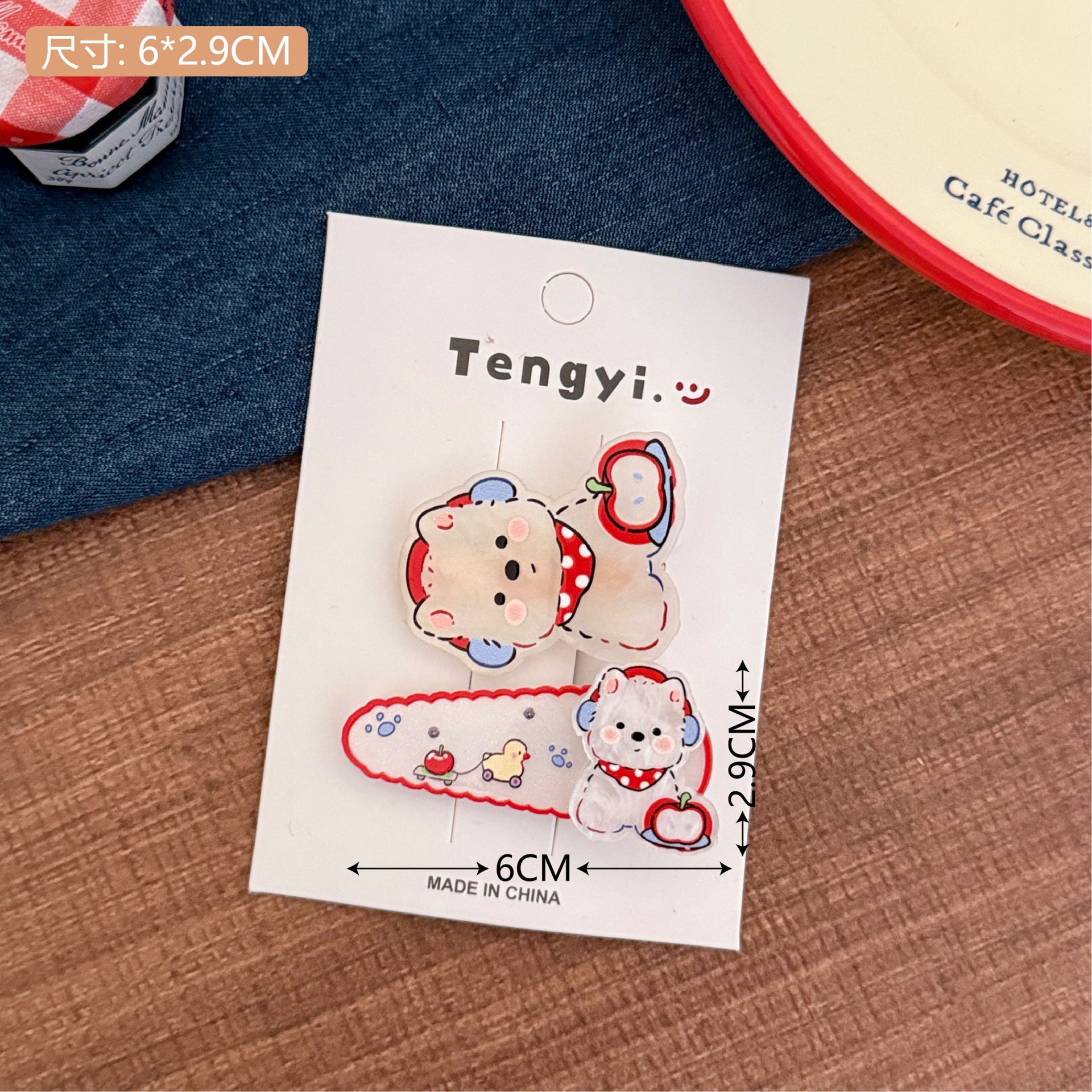 Diversión de dibujos animados oso acrílico clip de pelo dulce chica clip de boca de pato alto valor facial universal clip de pelo para niños adornos de cabello para mujeres