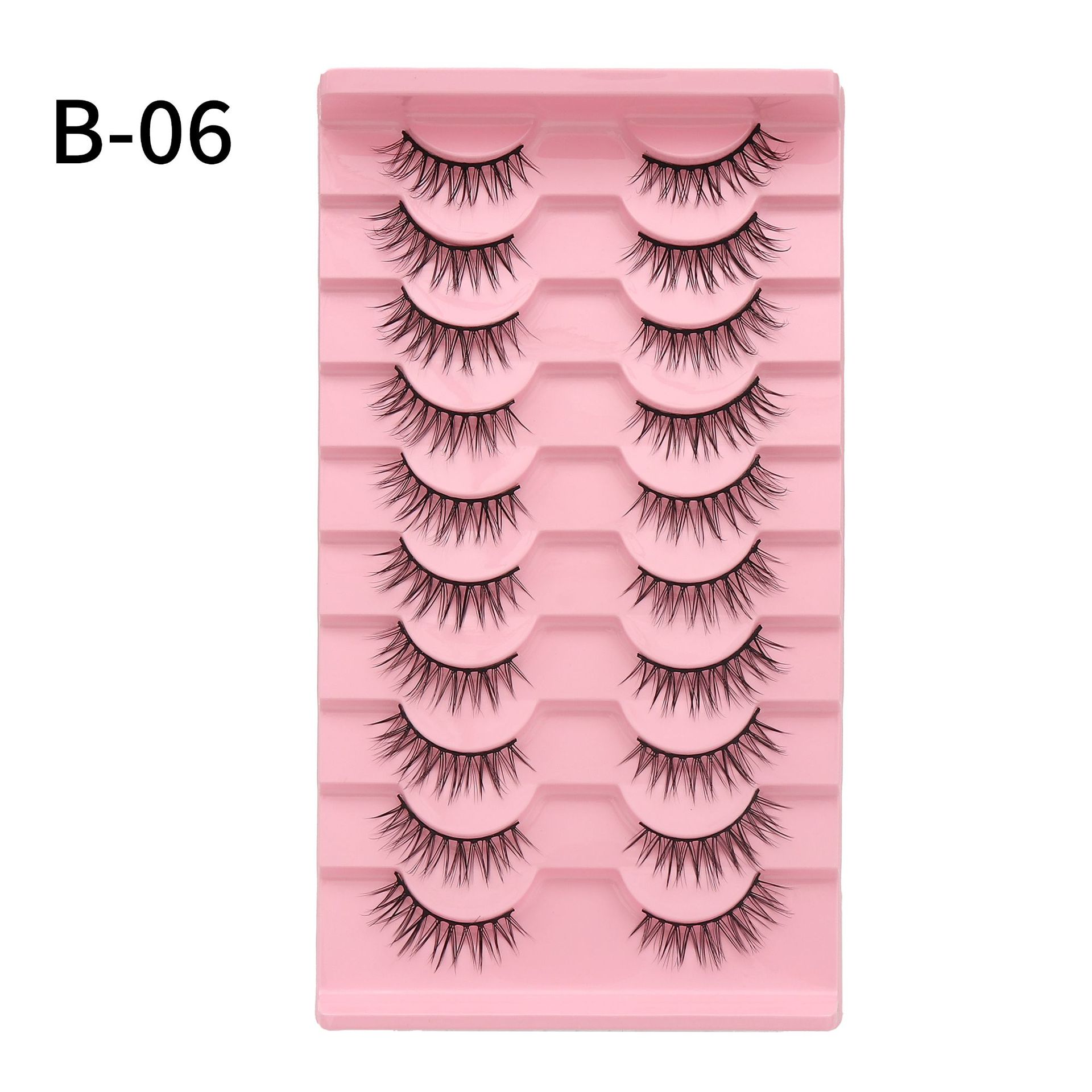 En stock una caja de 10 pares 009 pequeño diablo pestañas falsas natural multi-nivel 3D tridimensional pestañas fábrica al por mayor