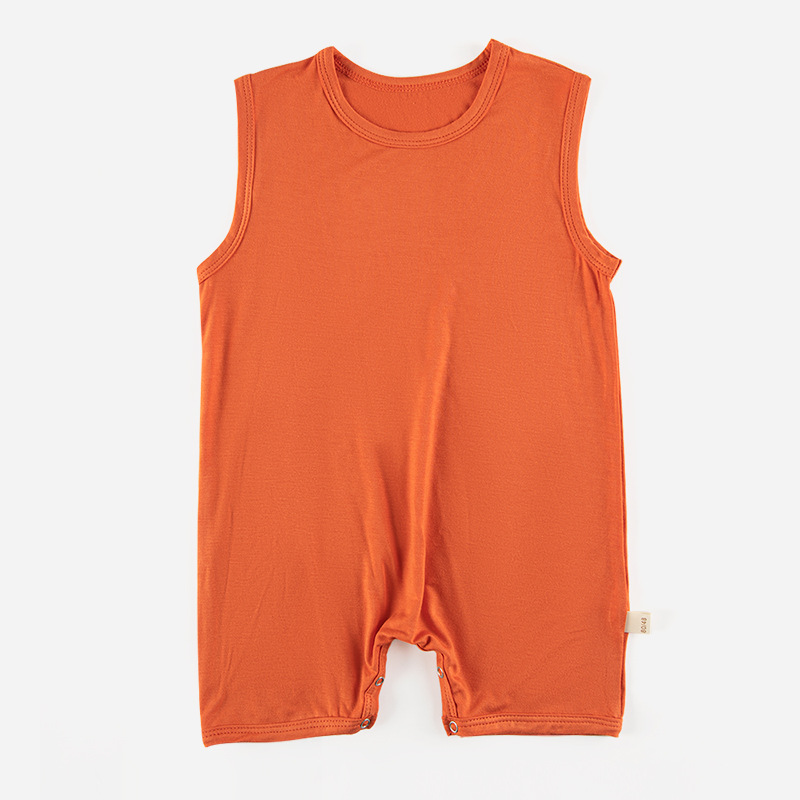 Bebé mono 2023 verano modal fina seda de hielo chaleco sin mangas corto mameluco recién nacido mameluco del bebé