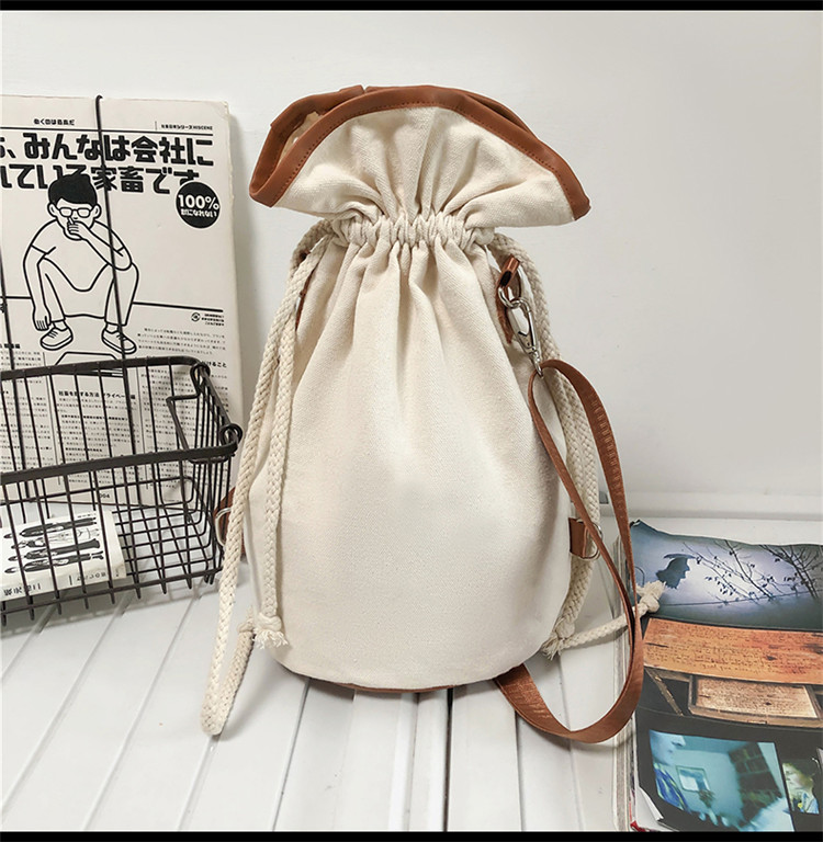 Trendy Große Kapazität Cool Creative Letters Pumping Bucket Canvas Bag display picture 5