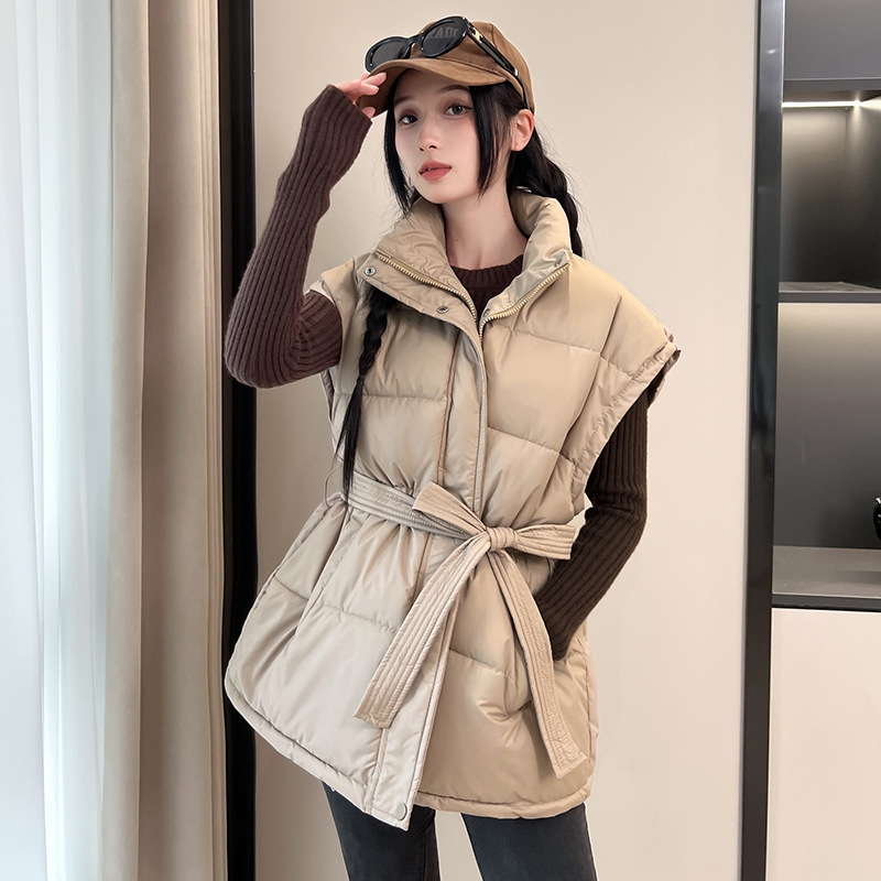 收腰棉服背心马甲女秋冬新款立领2025年韩版宽松时尚加厚洋气外套|undefined