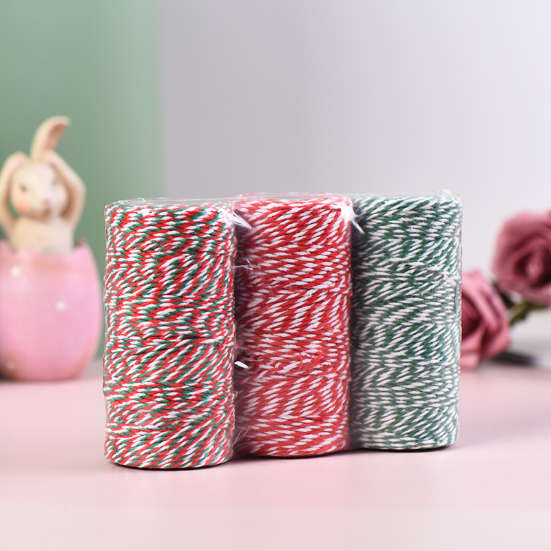 厂家直供 双色棉绳diy捆绑装饰绳编织挂毯粗细棉线绳