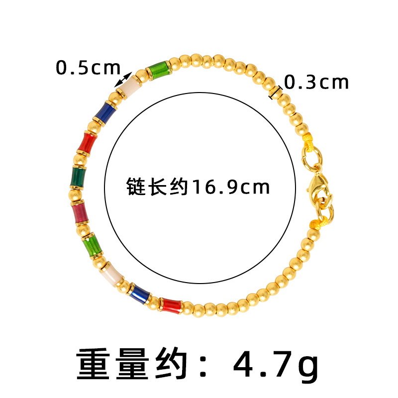 Nuevos productos de oro de arena de Vietnam colorido brazalete de estilo bohemio de piedra natural pulsera de lujo ligero para mujeres fabricantes de alta calidad