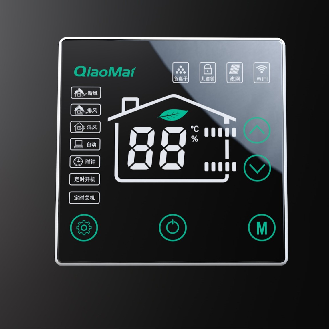 供应科脉KM-KT-1500直流盘管温控器手机APP控制智能可调节开关板