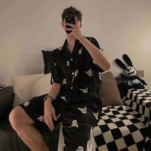 夏季男款睡衣男士夏春款夏季短袖短裤家居服男式季薄款青年套装男