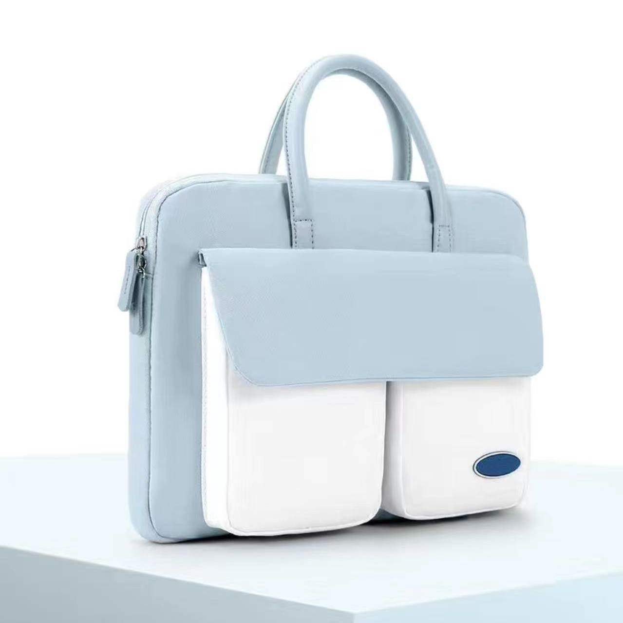 手提笔记本多隔层电脑包16寸女大容量适用苹果戴尔防震便捷内胆包