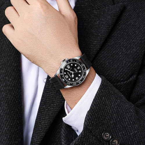 Watches for men, casual, simple, Coke ring, fully automatic mechanical watch, fashionable, elegant men's steel band watch