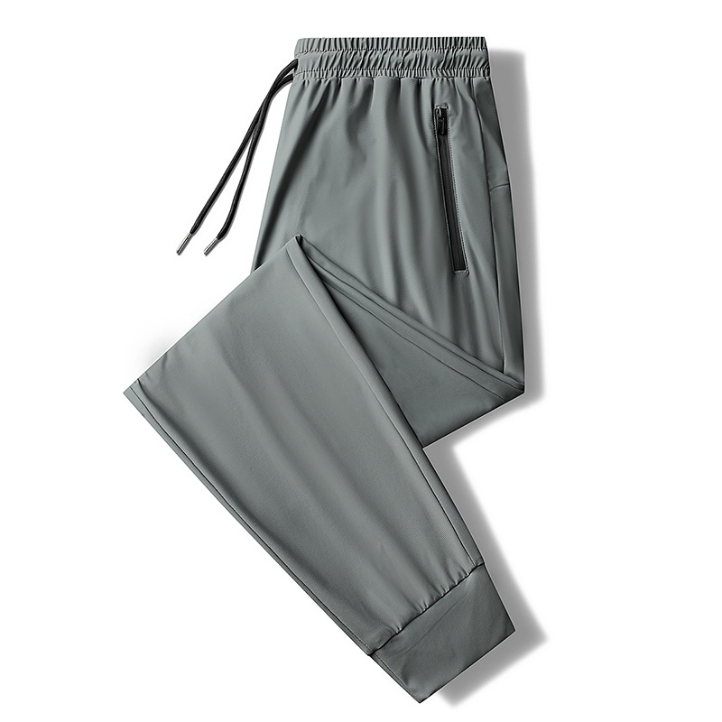 Pantalones de seda de hielo pantalones casuales de los hombres delgados verano 2022 nuevos deportes de secado rápido más los pantalones flacos del tamaño