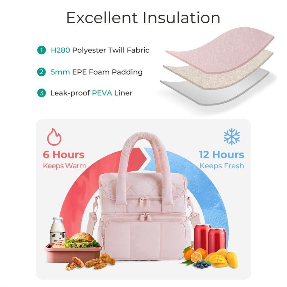 Double-layer Thermal Insulation Bag Lunch Bag Picnic Thermal Insulation Bag Coke Refrigerated Leak-proof Thermal Insulation Tote Bag_voghion.com