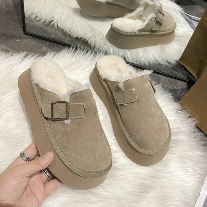 Keep warm women's slippers platform