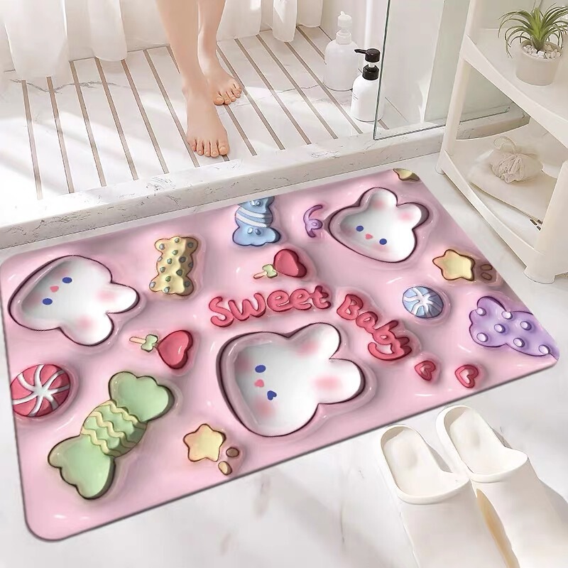 柔らかい珪藻泥アニメ吸水マット浴室マットトイレの入り口の滑り止め速乾足マットトイレの家庭用|undefined
