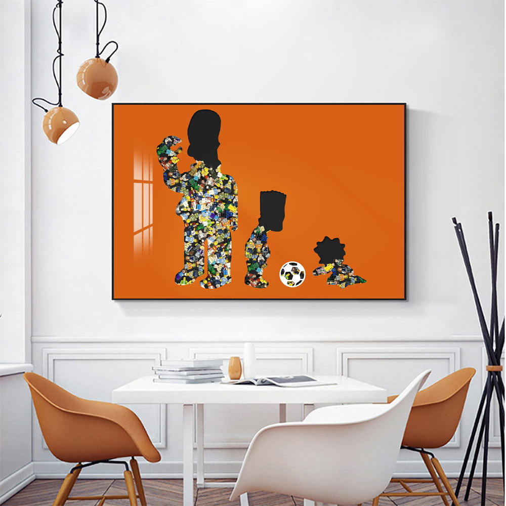 Madera de construcción de Lego, familia de Epson, decoración de la sala de estar, sala de entrada, pintura para niños, pintura de cabecera de dormitorio de alta gama