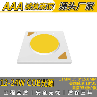 供应1507型号12W18W24W显指93超高亮度质保三年COB光源大功率灯珠