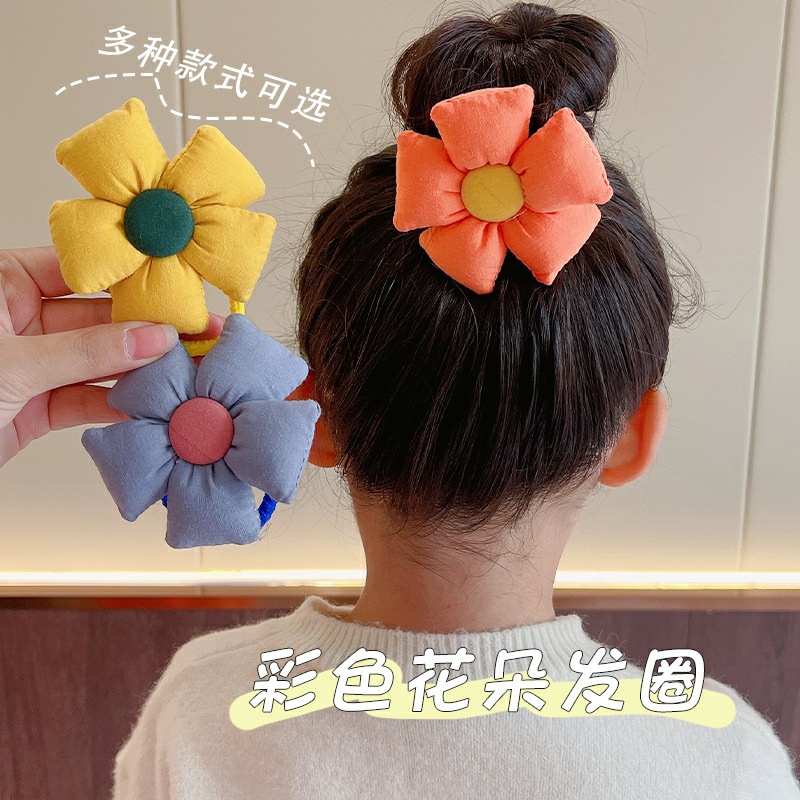 Children's colorful flower hair tie