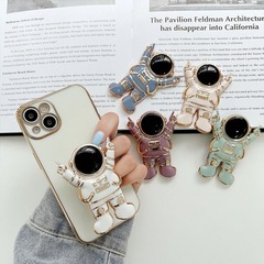 Electroplated Phone Case Bracket Astronaut Cartoon Space Suit Ring 3D Multifunctional Stand Lazy Desk Stand